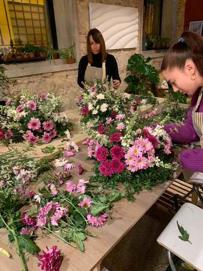 Fresh Flower Table Centrepiece Workshop in Barcelona