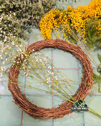 Taller de Corona Floral de Primavera con Mimosas y Eucalipto