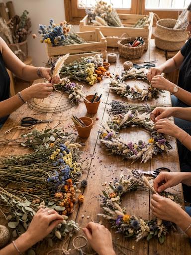 Dried Flower Bouquet Workshop in Barcelona